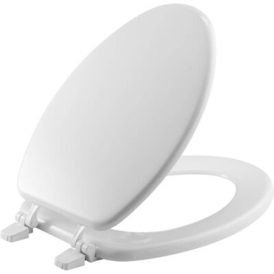 Bemis Bemis Elongated Enameled Wood Toilet Seat in White with Top-Tite® Hinge