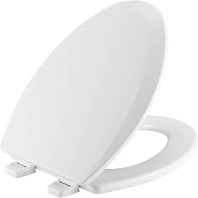 Bemis Bemis Elongated Enameled Wood Toilet Seat in White with Top-Tite® STA-TITE® Seat Fastening System and Precision Seat Fit Adjustable Hinge
