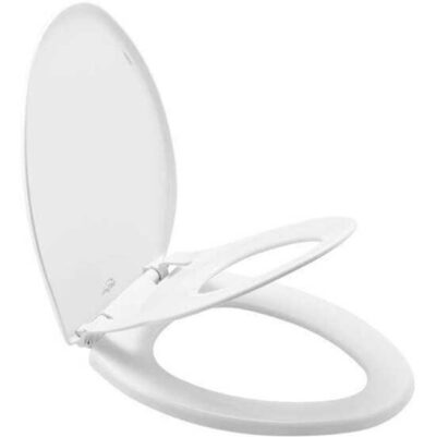 Bemis Mayfair Little2Big Elongated Plastic Toilet Seat in White with Stay·Tite® Seat Fastening System and Whisper Close® Hinge