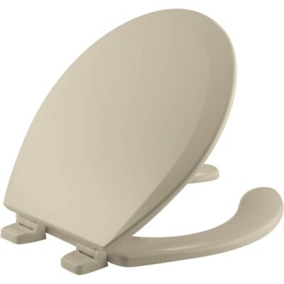 Bemis Bemis Round Open Front with Cover Enameled Wood Toilet Seat in Bone with Top-Tite® STA-TITE® Seat Fastening System and Precision Seat Fit Adjustable Hinge