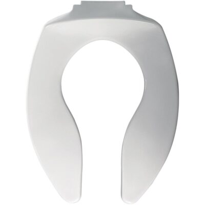 Bemis Church Elongated Open Front Less Cover Commercial Plastic Posturemold® Toilet Seat in White with STA-TITE® Commercial Fastening System