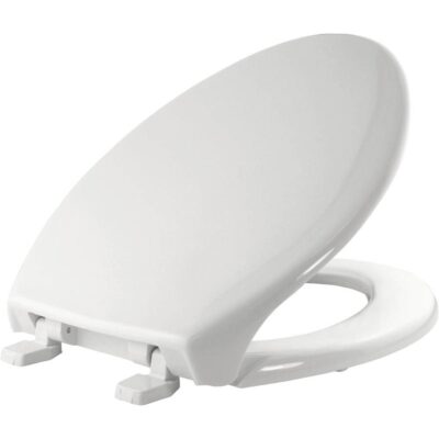 Bemis Bemis Elongated Commercial Plastic Toilet Seat in White with Top-Tite® Hinge