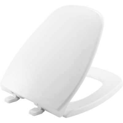 Bemis Bemis Round Plastic Toilet Seat in White fits Eljer Emblem with Top-Tite® Hinge