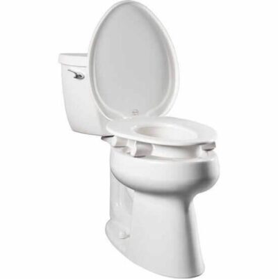 Bemis Assurance with Clean·Shield 3'' Premium Raised Toilet Seat, Snap-2-Secure (Stay·Tite), self-sustaining check hinges and Super Grip Bumpers