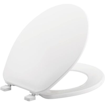 Bemis Bemis Round Plastic Toilet Seat in White with Top-Tite® Hinge