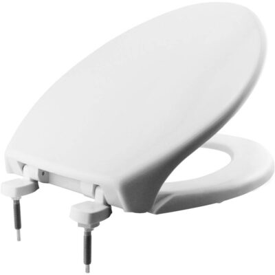 Bemis Bemis Elongated Hospitality Plastic Toilet Seat in White with Stay·Tite® Commercial Fastening System and DuraGuard®