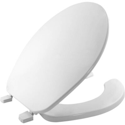 Bemis Bemis Round Open Front With Cover Toilet Seat in White