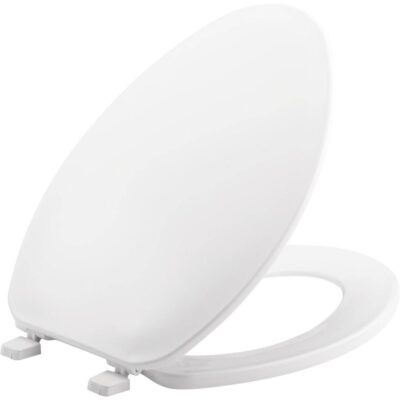 Bemis Bemis Elongated Plastic Toilet Seat in White with Top-Tite® Hinge