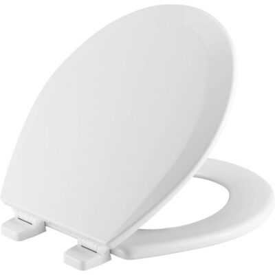 Bemis Bemis Round Enameled Wood Toilet Seat in White with Top-Tite® Stay·Tite® Seat Fastening System and Precision Seat Fit Adjustable Hinge