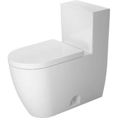 Duravit Duravit ME by Starck 1.28 GPF Single Flush Rimless Elongated ADA Compliant One Piece Toilet in White, Left Lever Flush - Seat Sold Separately