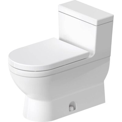 Duravit Duravit Starck 3 1.28 GPF Single Flush Elongated One Piece Toilet in White, Top Push Button Flush - Seat Sold Separately