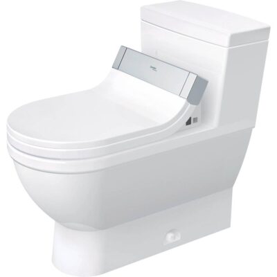 Duravit Duravit Starck 3 1.28 GPF Single Flush Elongated One Piece Toilet in White, Top Push Button Flush - Seat Sold Separately
