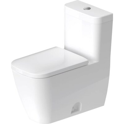 Duravit Duravit Happy D.2 1.32/0.92 GPF Dual Flush Elongated One Piece Toilet in White, Top Push Button Flush - Seat Sold Separately