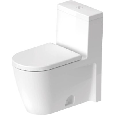 Duravit Duravit Starck 2 1.28 GPF Single Flush Elongated One Piece Toilet in White, Top Push Button Flush - Seat Sold Separately