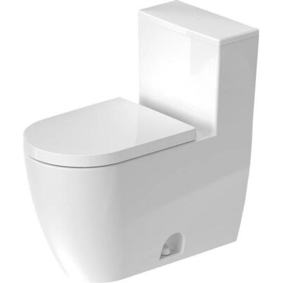 Duravit Duravit ME by Starck 1.28 GPF Single Flush Rimless Elongated ADA Compliant One Piece Toilet in White, Right Lever Flush - Seat Included