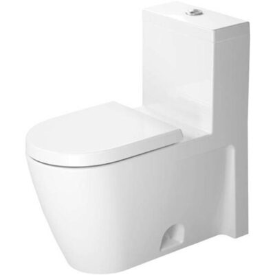 Duravit Duravit Starck 2 1.28 GPF Single Flush Elongated One Piece Toilet in White, Top Push Button Flush - Seat Included