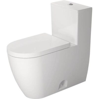 Duravit Duravit ME by Starck 1.28 GPF Single Flush Rimless Elongated One Piece Toilet in White, Top Push Button Flush - Seat Included