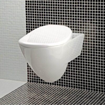 Lacava Wall-hung porcelain toilet for concealed flushing system, includes a seat cover.W: 14 3/4'' D: 21 5/8'' H: 13 3/4''.
