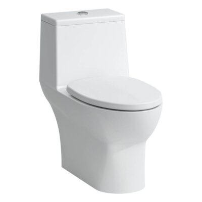 Laufen Savoy One-piece Water Closet - dual flush button in chrome
