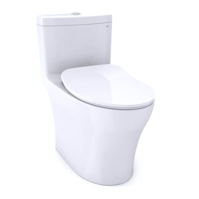 TOTO Aquia® IV One-Piece Elongated Dual Flush 1.28 and 0.9 GPF Universal Height, WASHLET®+ Ready Toilet with CEFIONTECT®, Cotton White