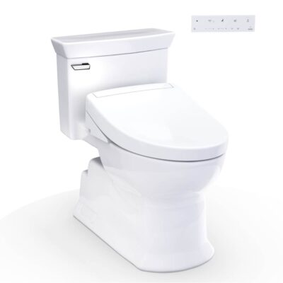 TOTO WASHLET®+ Soirée® Elongated 1.28 GPF Universal Height Toilet with S5 Bidet Seat, Cotton White