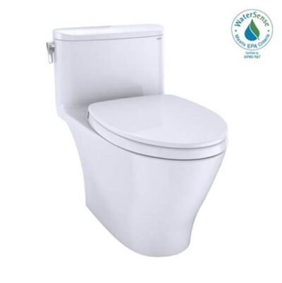 TOTO Nexus® One-Piece Elongated 1.28 GPF WASHLET® plus and Auto Flush Ready Universal Height Toilet with CEFIONTECT, Cotton White