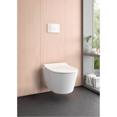 TOTO RP WASHLET®+ Wall-Hung Toilet Bowl 1.28 and 0.9 GPF with CEFIONTECT, Cotton White - CT447CFGT60#01