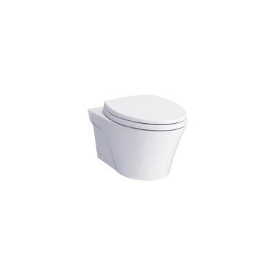 TOTO AP Wall-Hung Elongated Toilet and DuoFit® In-Wall 0.9 and 1.28 GPF Tank System with Copper Supply Line, White - less a toilet seat
