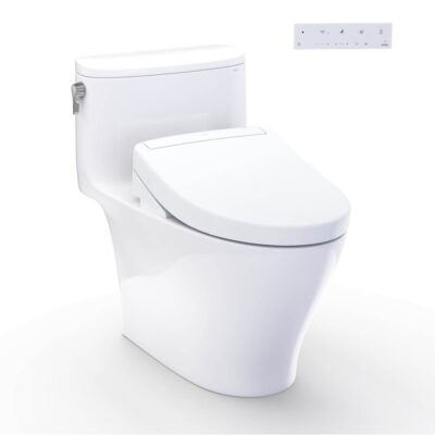 TOTO WASHLET®+ Nexus® One-Piece Elongated 1.28 GPF Toilet and WASHLET S5 Bidet Seat, Cotton White