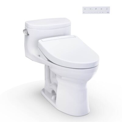 TOTO WASHLET+® Supreme® II One-Piece Elongated 1.28 GPF Toilet and WASHLET+® S5 Bidet Seat, Cotton White