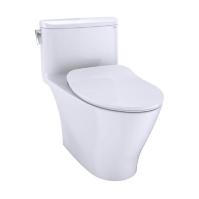 TOTO Nexus® One-Piece Elongated 1.28 GPF Universal Height Toilet with CEFIONTECT and SS234 SoftClose Seat, WASHLET+ Ready, Cotton White