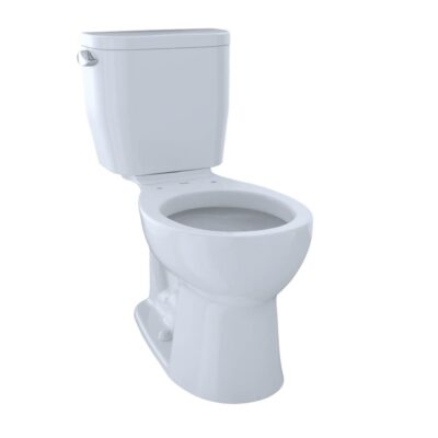 TOTO Entrada™ Two-Piece Round 1.28 GPF Universal Height Toilet, Cotton White