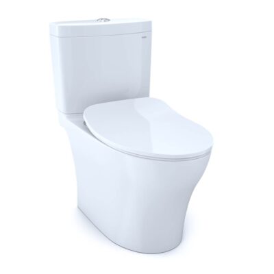 TOTO Aquia® IV Two-Piece Elongated Dual Flush 1.28 and 0.9 GPF Toilet with CEFIONTECT® and SoftClose® Seat, WASHLET®+ Ready, Cotton White