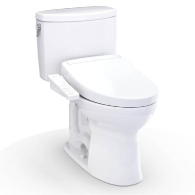 TOTO WASHLET+® Drake® II 1G® Two-Piece Elongated 1.0 GPF Toilet and WASHLET+® S2 Bidet Seat, Cotton White