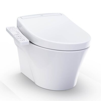 TOTO WASHLET®+ AP Wall-Hung Elongated Toilet and WASHLET S2 and DuoFit® In-Wall 0.9 and 1.28 GPF Dual-Flush Tank System, Matte Silver