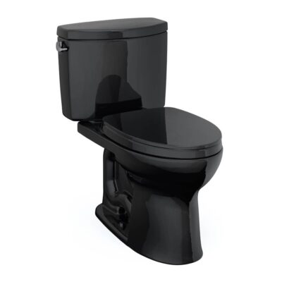 TOTO Drake® II Two-Piece Elongated 1.28 GPF Universal Height Toilet with SS124 SoftClose Seat, WASHLET+ Ready, Ebony