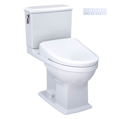 TOTO WASHLET®+ Connelly® Two-Piece Elongated Dual Flush 1.28 and 0.9 GPF Toilet, Classic WASHLET S7A Bidet Seat with Auto Flush and Auto Open/Close Lid, Cotton White