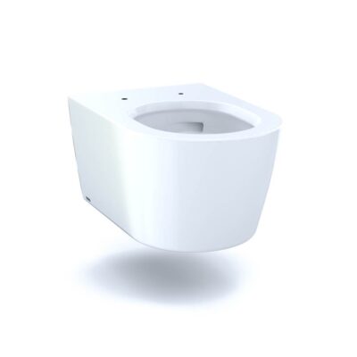 TOTO RP Wall-Hung Contemporary D-Shape Dual Flush 1.28 and 0.9 GPF Toilet with CEFIONTECT®, Cotton White