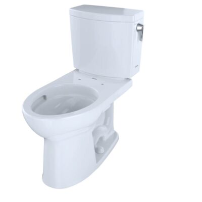 TOTO Drake® II 1G® Two-Piece Elongated 1.0 GPF Universal Height Toilet with CEFIONTECT and Right-Hand Trip Lever, Cotton White