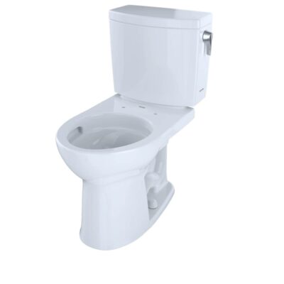 TOTO Drake® II 1G® Two-Piece Round 1.0 GPF Universal Height Toilet with CEFIONTECT and Right-Hand Trip Lever, Cotton White