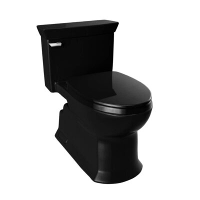 TOTO Soirée® One Piece Elongated 1.28 GPF Universal Height Skirted Toilet, Ebony