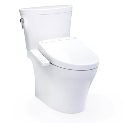 TOTO WASHLET®+ Aquia IV® Arc Two-Piece Elongated Dual Flush 1.28 and 0.9 GPF Toilet with S2 Bidet Seat, Cotton White