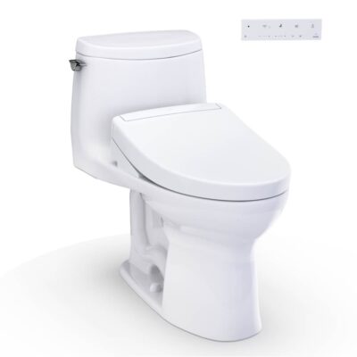 TOTO WASHLET+® UltraMax® II 1G® One-Piece Elongated 1.0 GPF Toilet and WASHLET+® S5 Bidet Seat, Cotton White