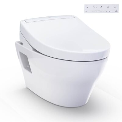 TOTO WASHLET®+ EP Wall-Hung Elongated Toilet and WASHLET S5 Bidet Seat and DuoFit® In-Wall 0.9 and 1.28 GPF Dual-Flush Tank System, Matte Silver