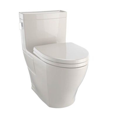 TOTO TOTO Legato WASHLET+ One-Piece Elongated 1.28 GPF Universal Height Skirted Toilet with CEFIONTECT, Bone