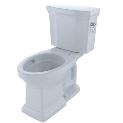 TOTO Promenade® II Two-Piece Elongated 1.28 GPF Universal Height Toilet with CEFIONTECT and Right-Hand Trip Lever, Cotton White