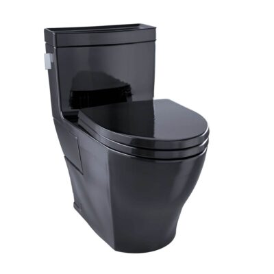 TOTO TOTO Legato WASHLET+ One-Piece Elongated 1.28 GPF Universal Height Skirted Toilet, Ebony