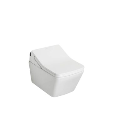 TOTO WASHLET®+ SP Wall-Hung Square-Shape Toilet with SX Bidet Seat and DuoFit® In-Wall 1.28 and 0.9 GPF Dual-Flush Tank System, Matter Silver