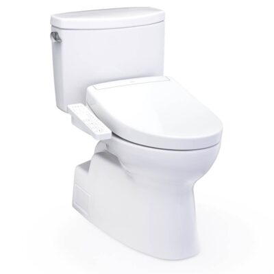 TOTO WASHLET+® Vespin® II Two-Piece Elongated 1.28 GPF Toilet and WASHLET+® S2 Bidet Seat, Cotton White