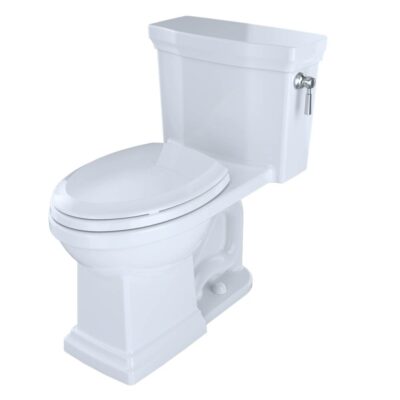 TOTO Promenade® II One-Piece Elongated 1.28 GPF Universal Height Toilet with CEFIONTECT and Right-Hand Trip Lever, Cotton White